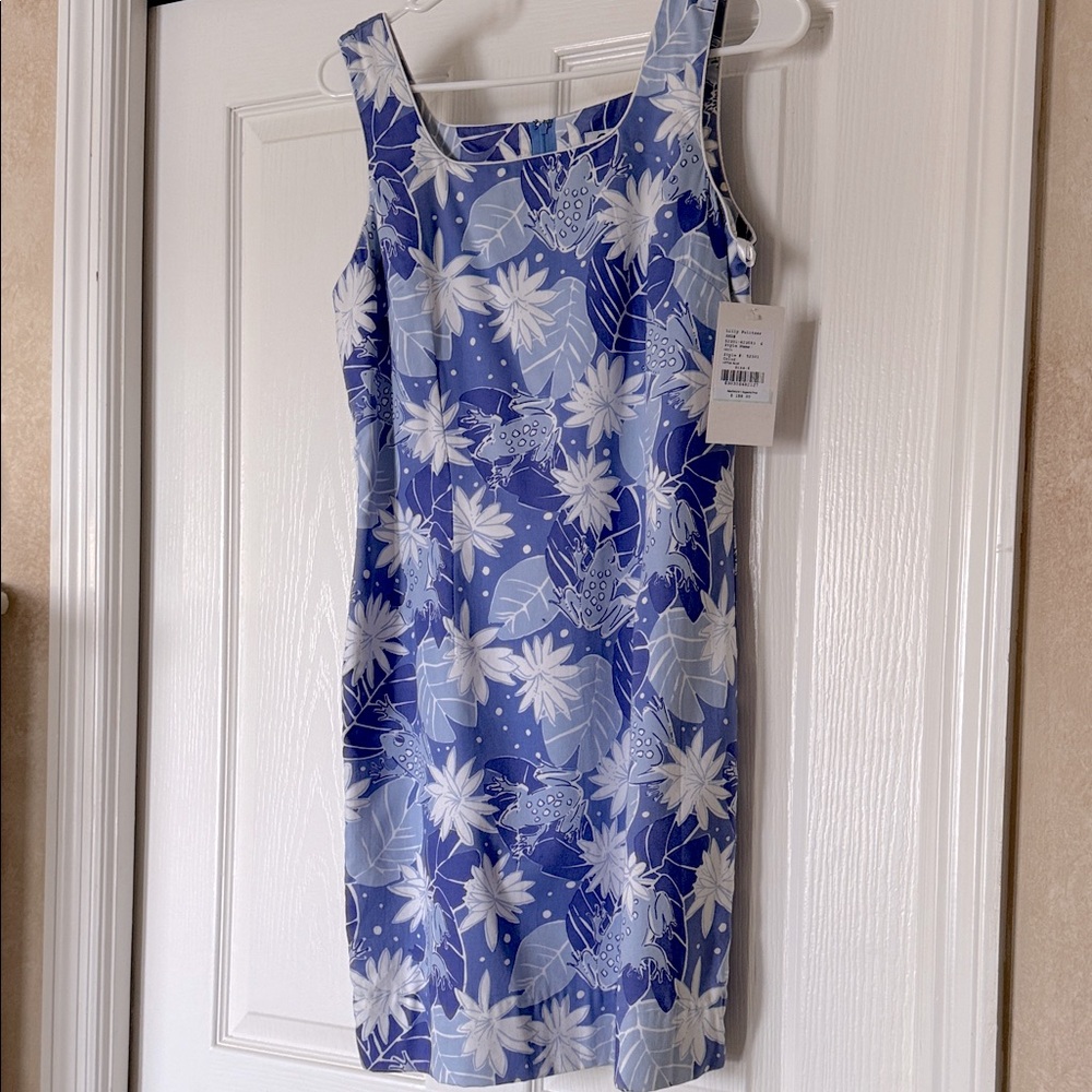 Lilly Pulitzer Dress 6 Vintage NWT Krista Lotus Blue Prince Charming Frogs